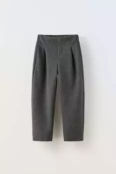 Брюки со складками Zara, серый