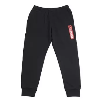 Брюки sports fleece lined knit bundle feet casual long pants black Nike, черный