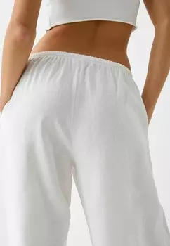 Брюки Straight-Leg With An Elastic Waist Bershka, белые