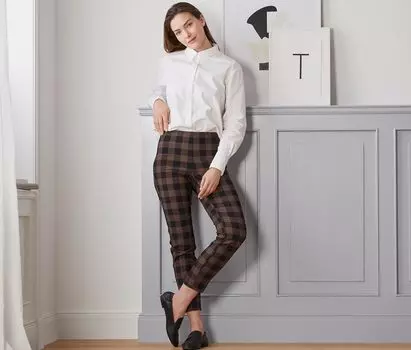 Брюки стрейч в клетку Tchibo