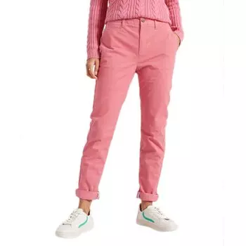 Брюки Superdry Slim chino, розовый