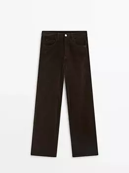 Брюки свободного покроя Massimo Dutti, шоколадный