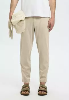 Брюки TAPERED Selected Homme, бежевый