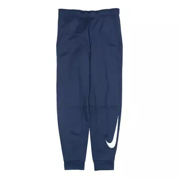Брюки therma tapered training logo long sports pants obsidian color black Nike, черный