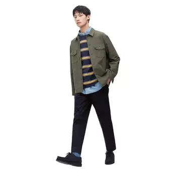 Брюки Uniqlo Smart Cotton Ankle Length, темно-синий