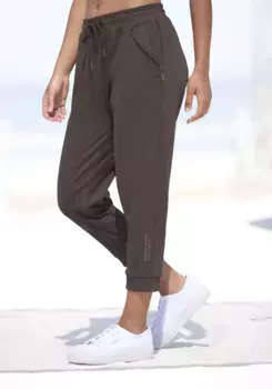 Брюки Venice Beach 7/8, с молниями на карманах, удобные спортивные штаны, коричневый