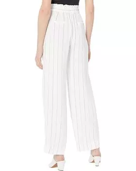 Брюки Vince Soft Stripe Belted Pull-On Pants, белый