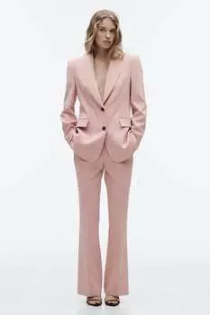 Брюки в полную длину ZARA, бежево-розовый