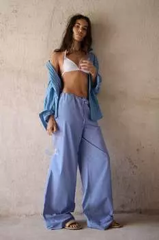 Брюки в полоску ZARA, синий