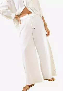 Брюки WIDE BRODERIE BEACH Lipsy, белый