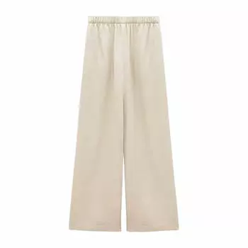 Брюки Zara Flowing Pyjama-style, бежевый