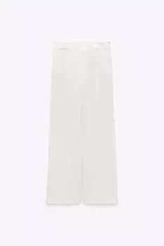 Брюки Zara High-waist Regular, экрю