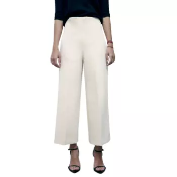 Брюки ZARA, кремовый