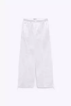 Брюки Zara Parachute, белый