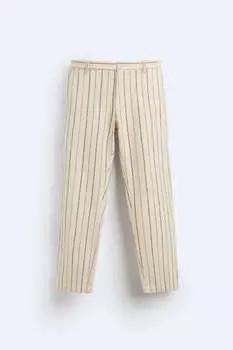 Брюки Zara Striped Textured, экрю