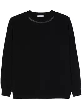 Brunello Cucinelli кашемировый джемпер с круглым вырезом, черный