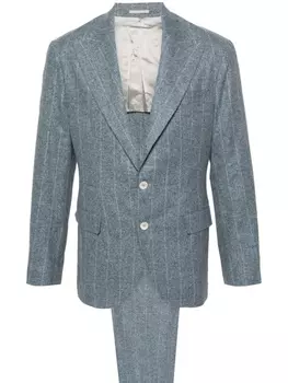 Brunello Cucinelli костюм в полоску, синий