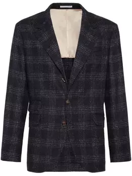 Brunello Cucinelli пиджак в клетку, черный