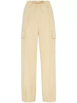 Brunello Cucinelli широкие брюки карго, желтый