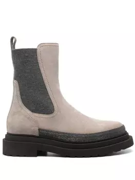 Brunello Cucinelli замшевые ботинки челси, серый