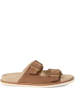 Brunello Cucinelli замшевые шлепанцы, коричневый