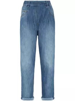 Brunello Cucinelli зауженные джинсы с эластичным поясом, синий