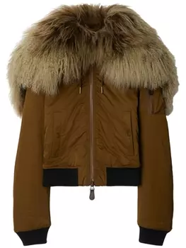 Burberry бомбер-пуховик, коричневый