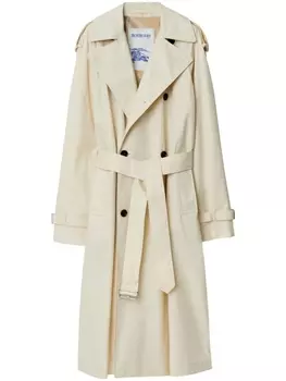 Burberry двубортный тренч, нейтральный цвет
