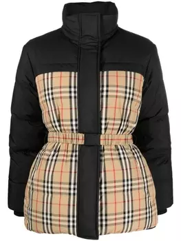 Burberry двусторонний пуховик со вставками, черный
