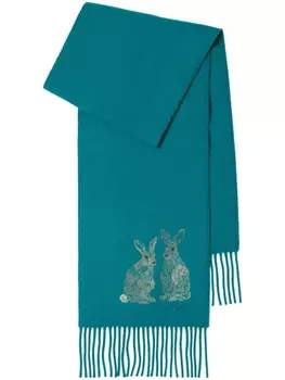 Burberry кашемировый шарф с вышивкой, синий
