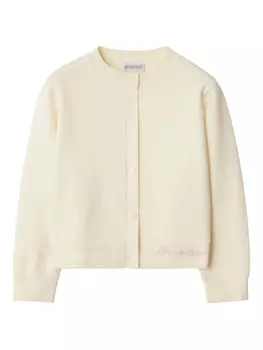 Burberry Kids кардиган на пуговицах, белый