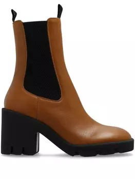 Burberry кожаные ботильоны, коричневый