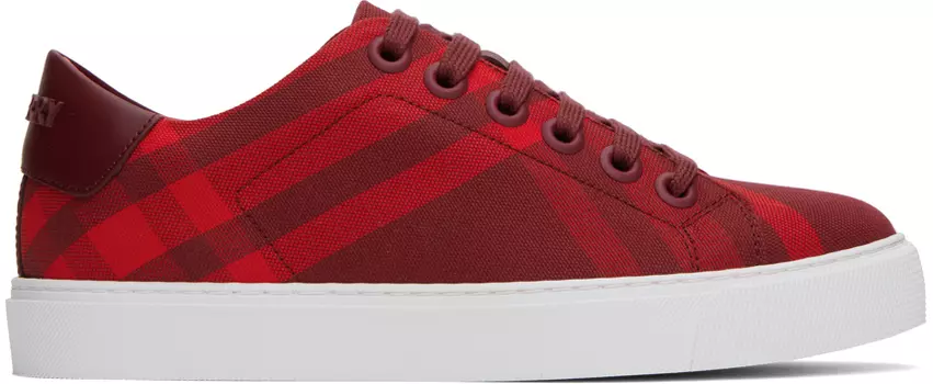Burberry Красные кроссовки в клетку