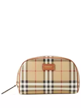 Burberry маленький дорожный клатч в клетку, нейтральный цвет