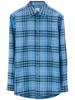 Burberry рубашка в клетку, синий