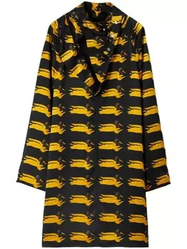 Burberry шелковое платье мини с принтом, черный