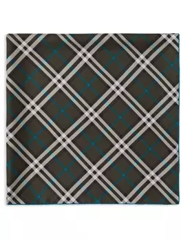 Burberry шелковый платок в клетку, зеленый