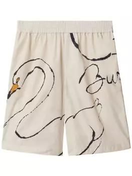 Burberry шорты Swan, белый