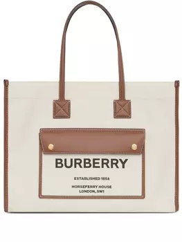 Сумка Burberry Freya среднего размера, нейтральный цвет