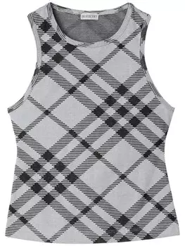 Burberry топ в клетку, белый