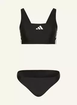 Бюстье бикини 3 полоски Adidas, черный