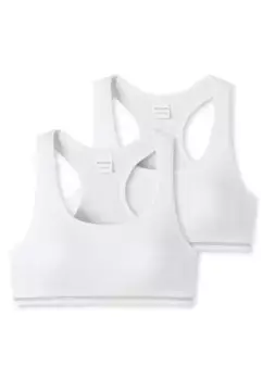Бюстье Schiesser "Long Life Cotton" со спортивной спинкой-борцовкой, белый