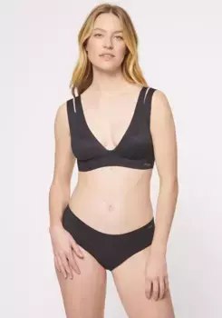 Бюстье Sloggi "ZERO Feel Flow Bralette", без косточек, мягкий бюстгальтер, бретели с двойным вырезом, черный