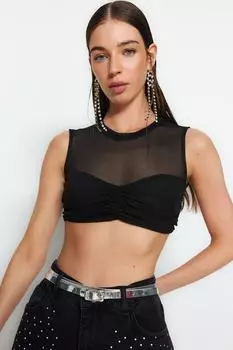 Бюстье Trendyol укороченное, черный