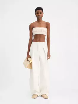 Бюстгальтер из мохера JACQUEMUS The Nuvola bra, белый