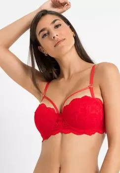 Бюстгальтер на косточках bonprix, красный
