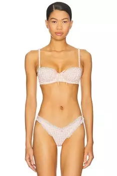 Бюстгальтер на косточках с рисунком "гингем" Petal от For Love & Lemons, pink