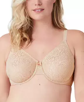 Бюстгальтер с кружевом и косточками Halo Lace Molded Underwire 851205, до чашки G Wacoal, слоновая кость/кремовый