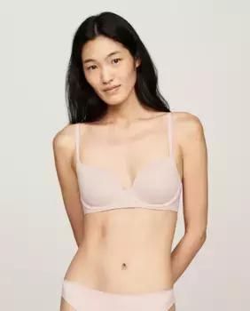 Бюстгальтер с логотипом в тон Tommy Hilfiger, бежевый