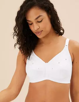 Бюстгальтер с полной чашкой Total Support с вышивкой DD-K Marks & Spencer, белый